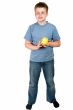 little boy with an apple