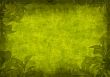 Grunge background with green leaves