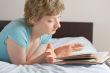 young woman reading a book