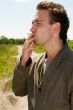 man smokes