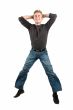 young man jumps