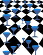Blue wine glasses