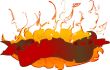 Banner with fire