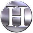3D Silver Letter H