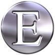 3D Silver Letter E