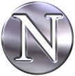 3D Silver Letter N