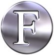 3D Silver Letter F