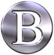 3D Silver Letter B
