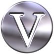 3D Silver Letter V
