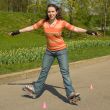 Smiling Rollerskating Girl