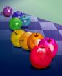 Rainbow Apples on plaid