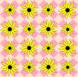Yellow Black eyed Susan on Plaid