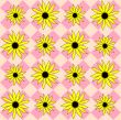 Yellow Black eyed Susan on Plaid