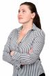 woman looks upwards