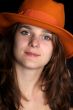 woman with orange hat