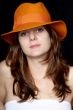 woman with orange hat