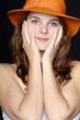 woman with orange hat