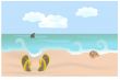 Slippers on the beach