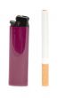 Red lighter with cigarette