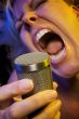 Woman Sings with Passion