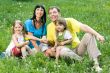 Family on the lawn