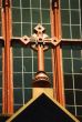 Church window detail of cross