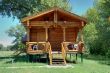 Porch of a wooden house.