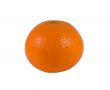One ripe orange on a white background