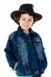 Child wearing a cowboy hat