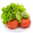 Lettuce and red tomatoes
