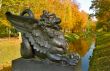 Dragon as a decoration in autumn park