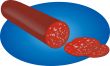 Pepperoni salami sliced illustration