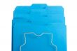 Blue File Folders in Rack.