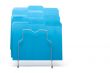 Blue File Folders in Rack.