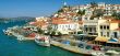 View of quay of picturesque greek town