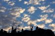 roofs in Saint-Petersburg in sunset