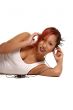 woman with headphone