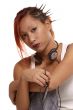 woman with headphone