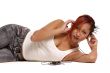 woman with headphone