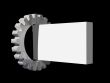 gear and blank sign