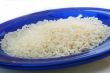 Rice on blue plate