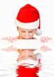 Santa girl with whiteboard