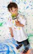 Boy playing with painting