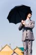Businessman with umbrella