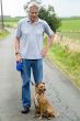 elderly man with dog