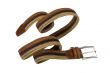 convolute brown belt with buckle