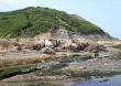 Rock pools by seashore