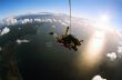Tandem skydive at sunset