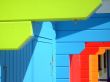 Colorful seaside beach chalets