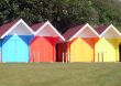 Colorful seaside beach chalets